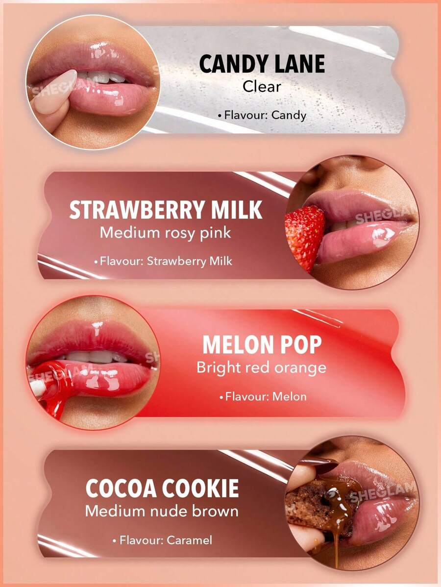 SHEGLAM Crystal Glaze مجموعة مرطب شفاه شفاف يقلل الخطوط الدقيقة