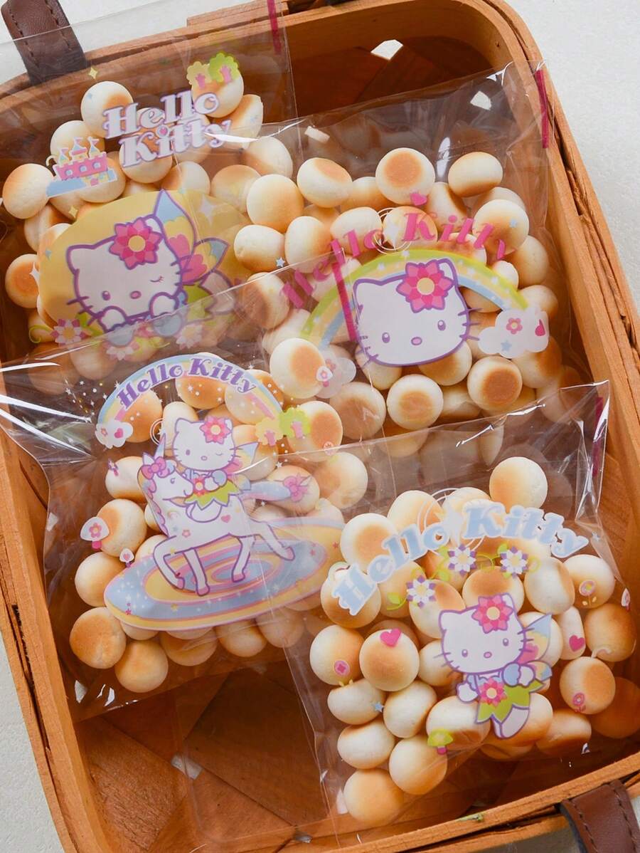 SHEIN Sanrio  كيس تغليف خبز هيلو كيتي ذاتي اللصق للمدرسة والأطعمة