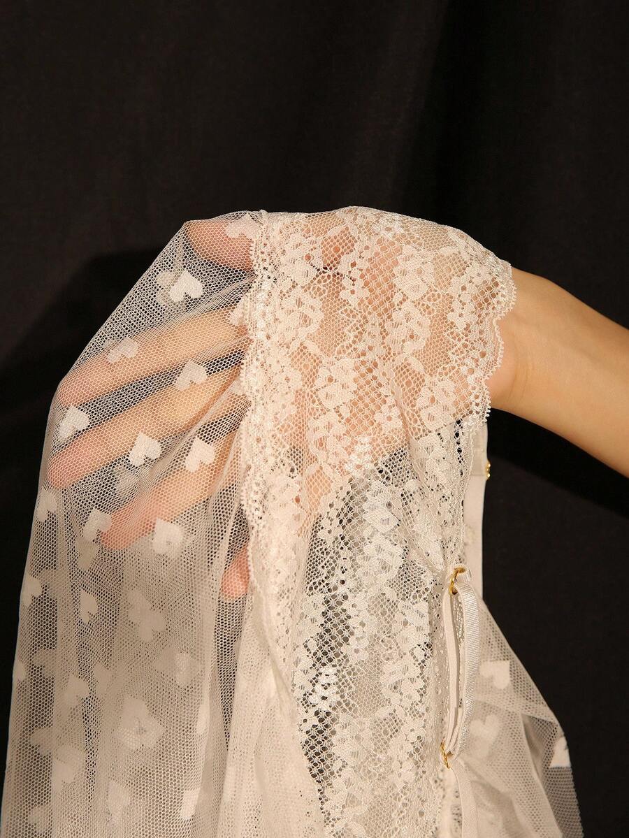 SHEIN DelicateAllure فستان نوم شفاف من الدانتيل