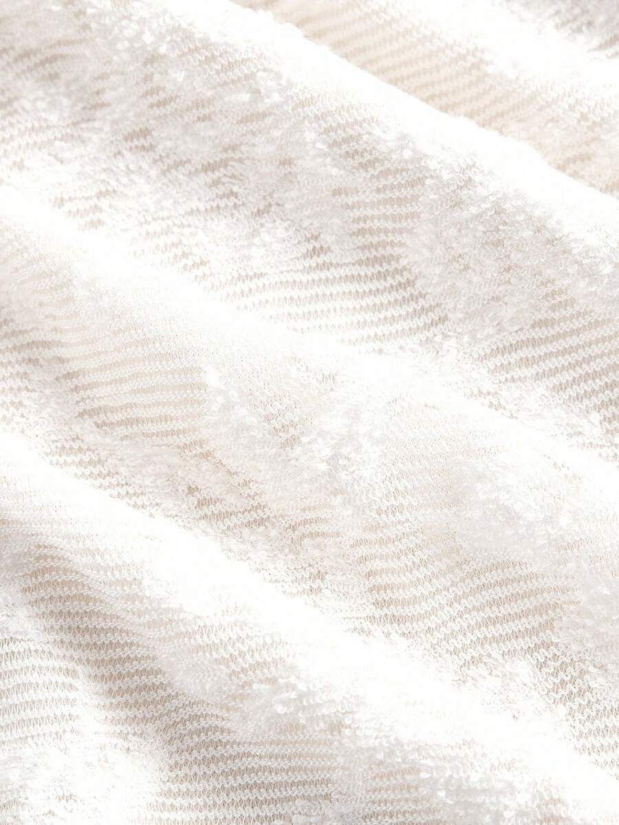 SHEIN MOD فستان دانتيل ابيض  بياقة قلب وذيل سمكة