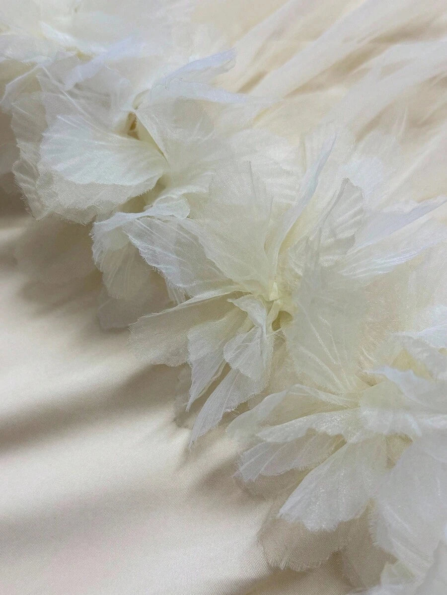SHEIN Elenzga فستان متوسط الطول بأكمام طويلة وتطريز دانتيل