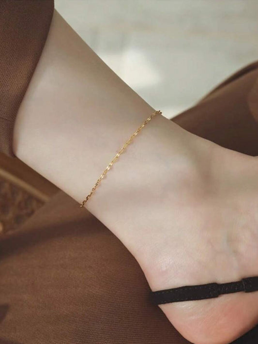 SHEIN سلسلة كاحل من فولاذ مقاوم للصدأ بتصميم بسيط