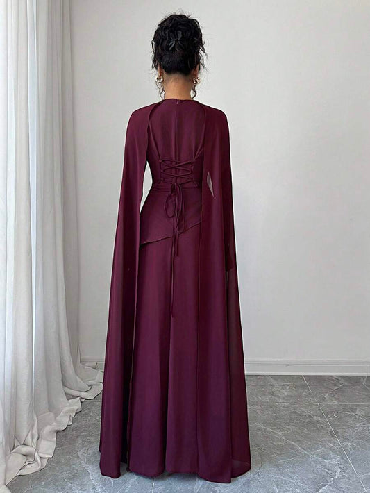 SHEIN Elenzga فستان أنيق بطبقات مع خصر قابل للتعديل
