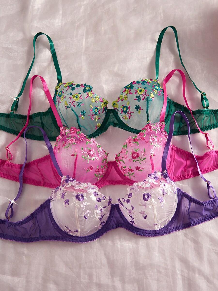 SHEIN طقم لانجري 6 قطع بألوان متنوعة تصميم جريء وجذاب