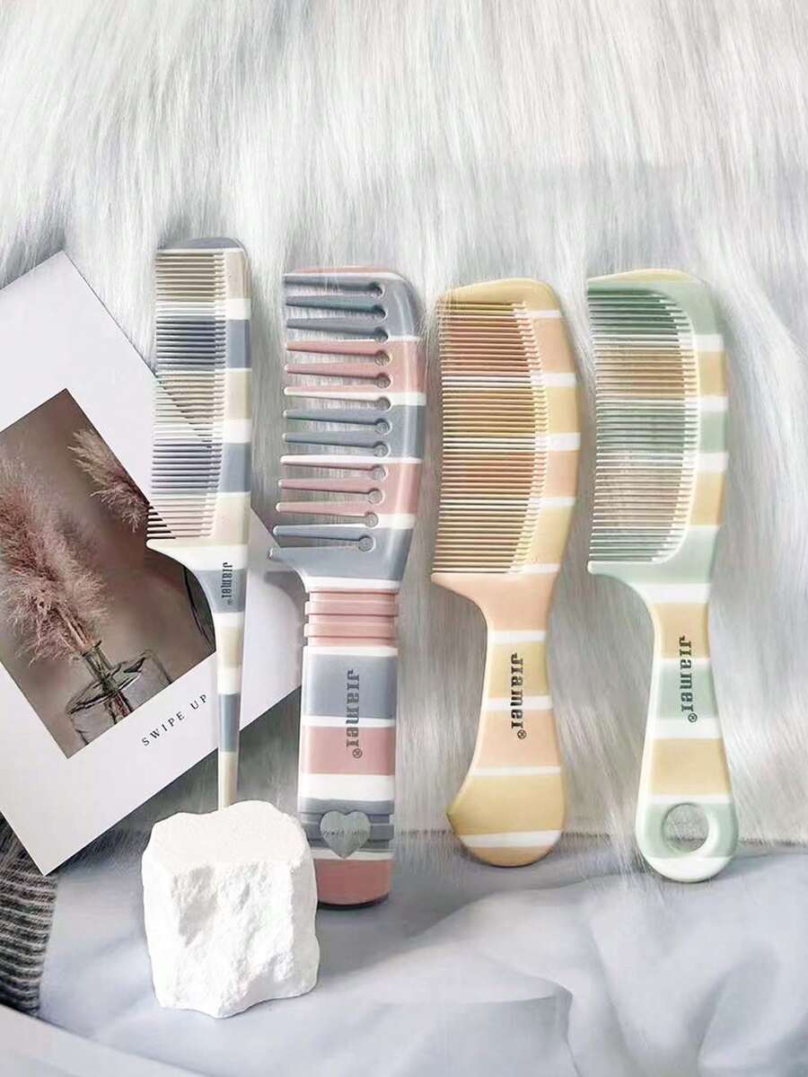 SHEIN مشط بلاستيك بنقشة خشبية