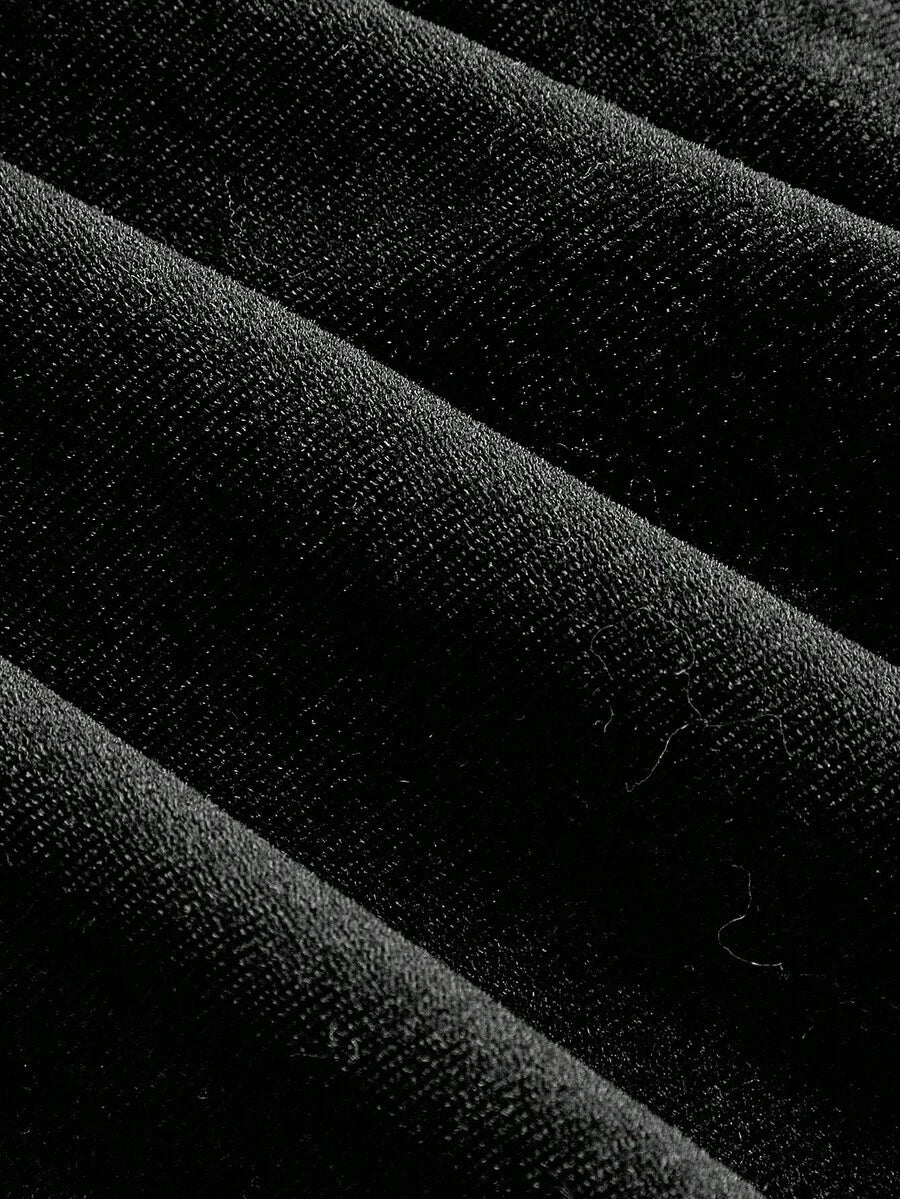 SHEIN MOD فستان أنبوبي أسود مزخرف بالأزهار