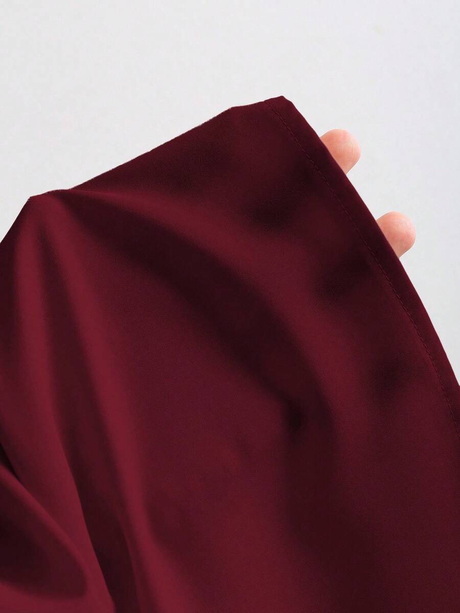 SHEIN Sweetra فستان بانديو احمر خشبي للكتف المائل