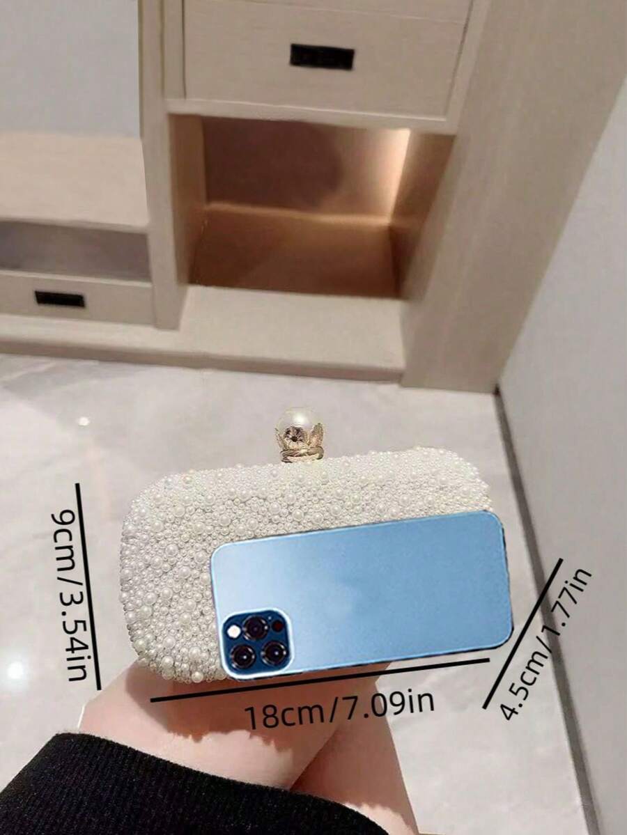 SHEIN حقيبة كلاتش لؤلؤية مربعة