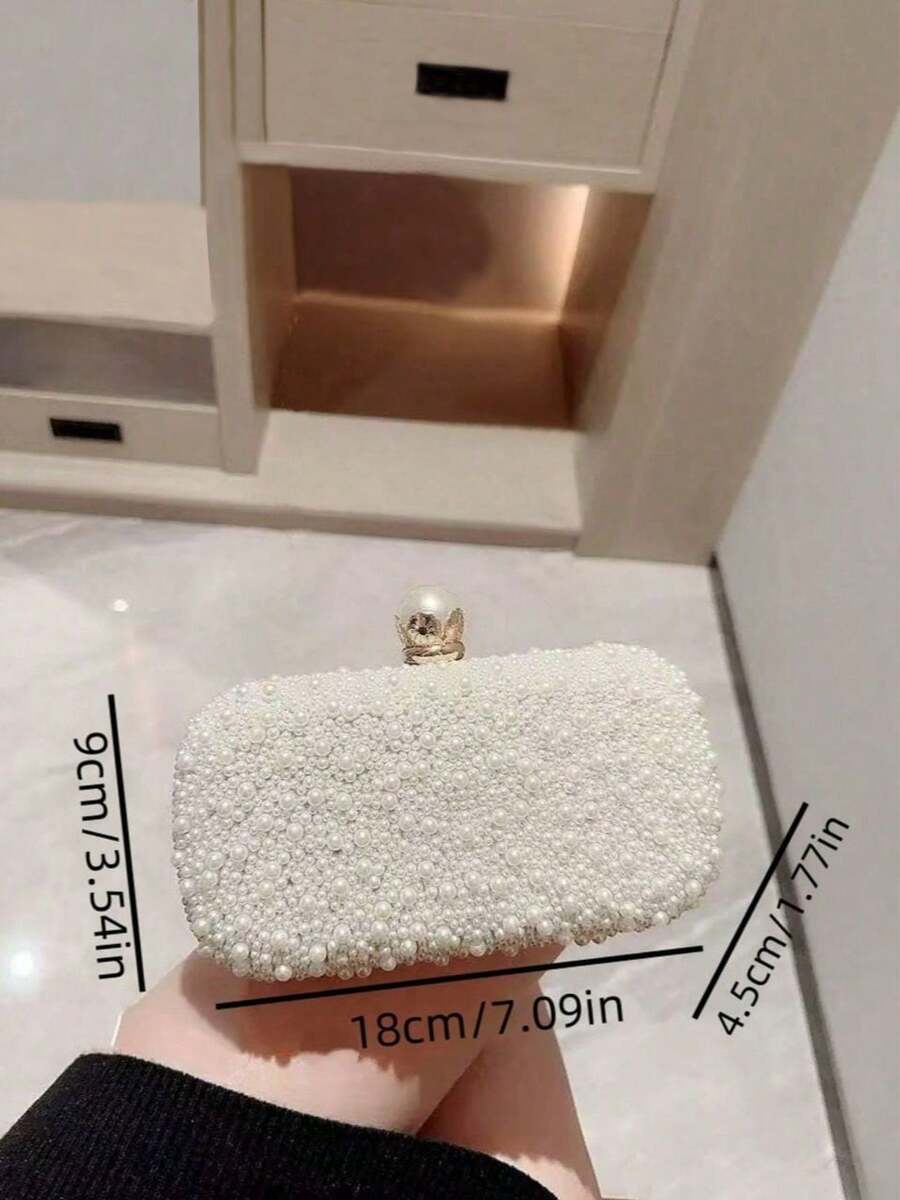 SHEIN حقيبة كلاتش لؤلؤية مربعة