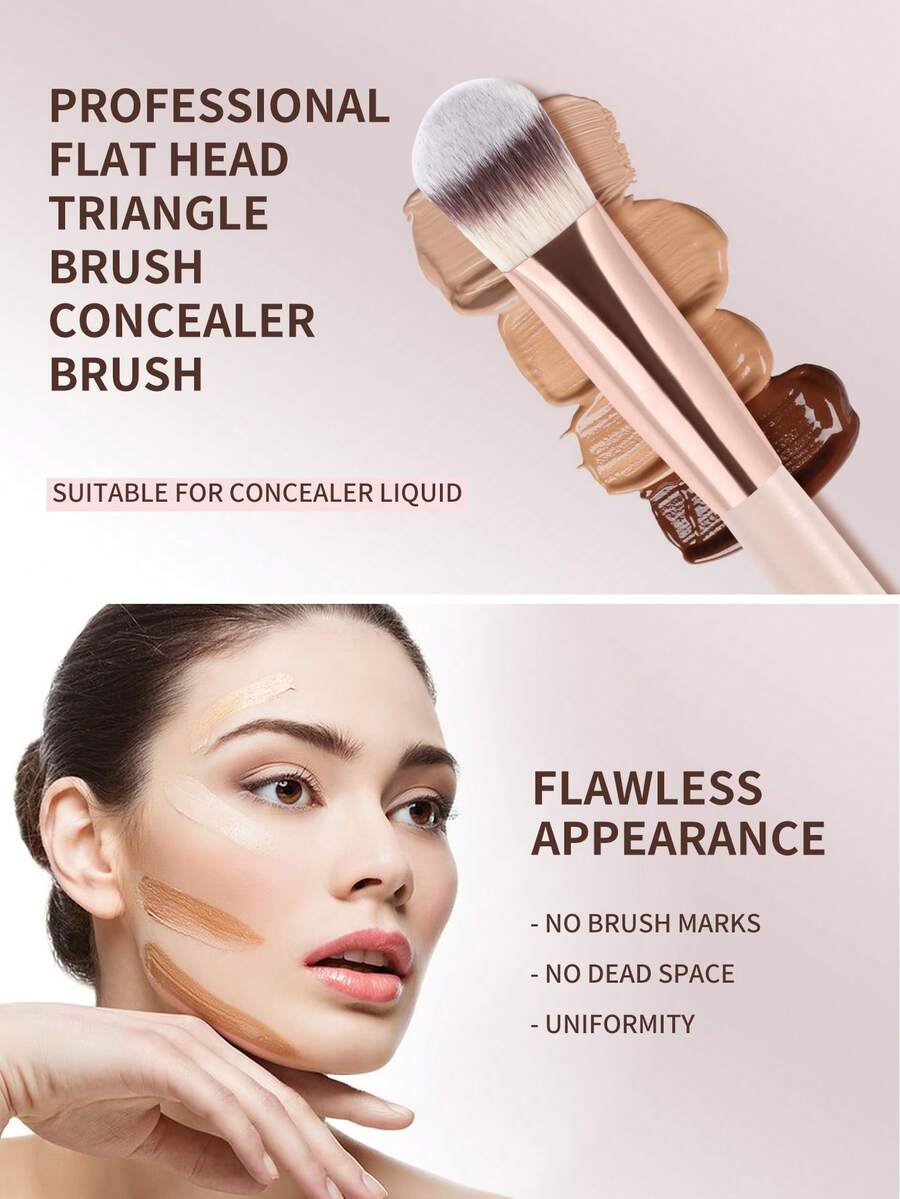 SHEIN MAANGE مجموعة فرش وجه ألياف ناعمة محمولة