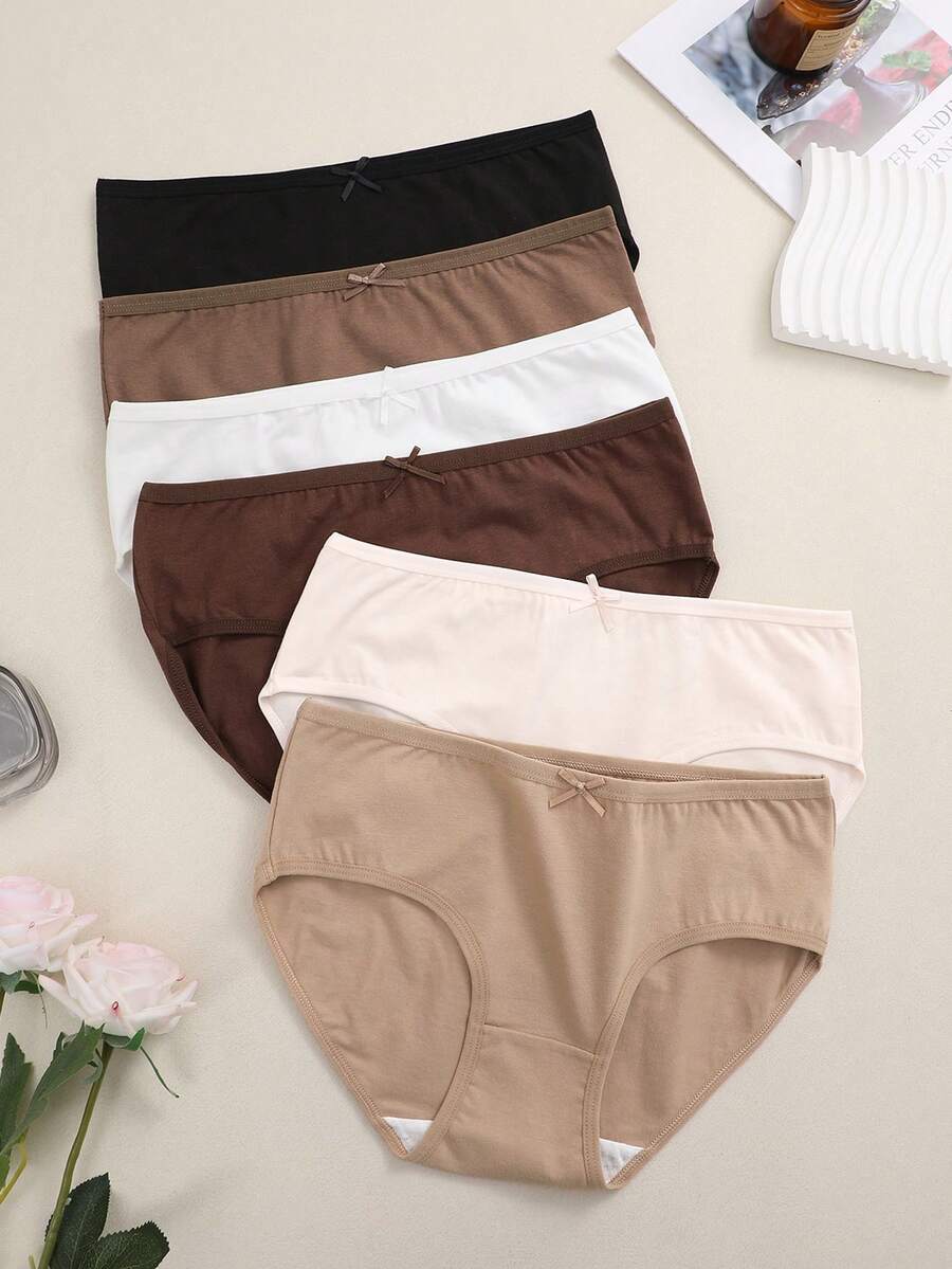 SHEIN FINETOO سراويل داخلية نسائية 6 قطع مريحة