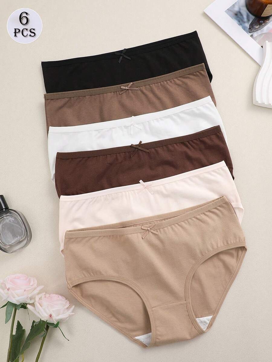 SHEIN FINETOO سراويل داخلية نسائية 6 قطع مريحة