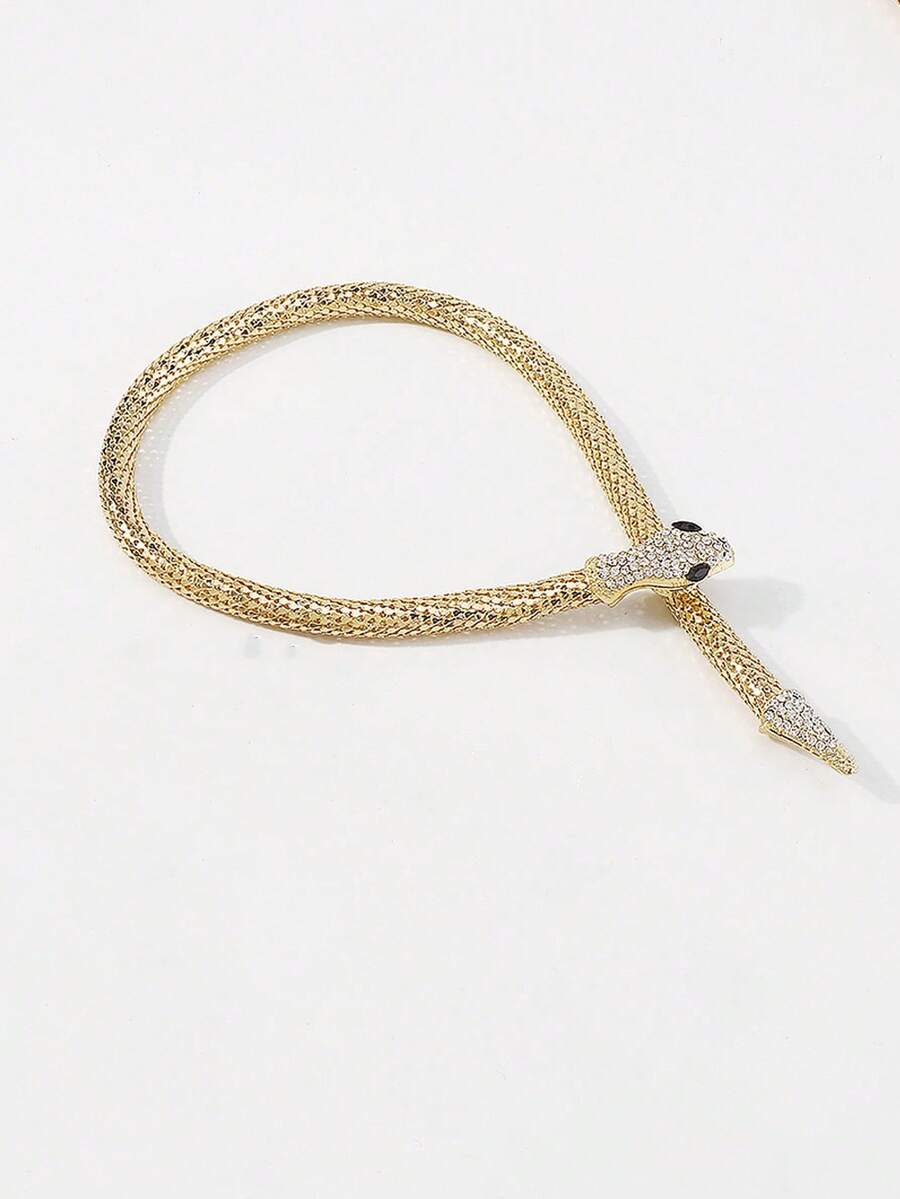 SHEIN Y قلادة ثعبان ذهبي بحرف