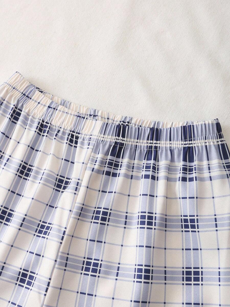 SHEIN بيجامة أولادي طقم علوي بأكمام طويلة وبنطلون بنقش دب
