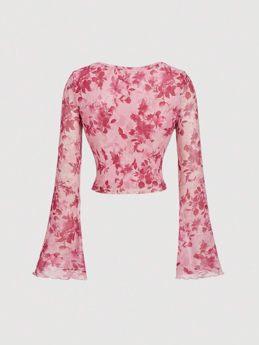 SHEIN MOD طقم توب بأكمام طويلة وتنورة ضيقة كاجوال