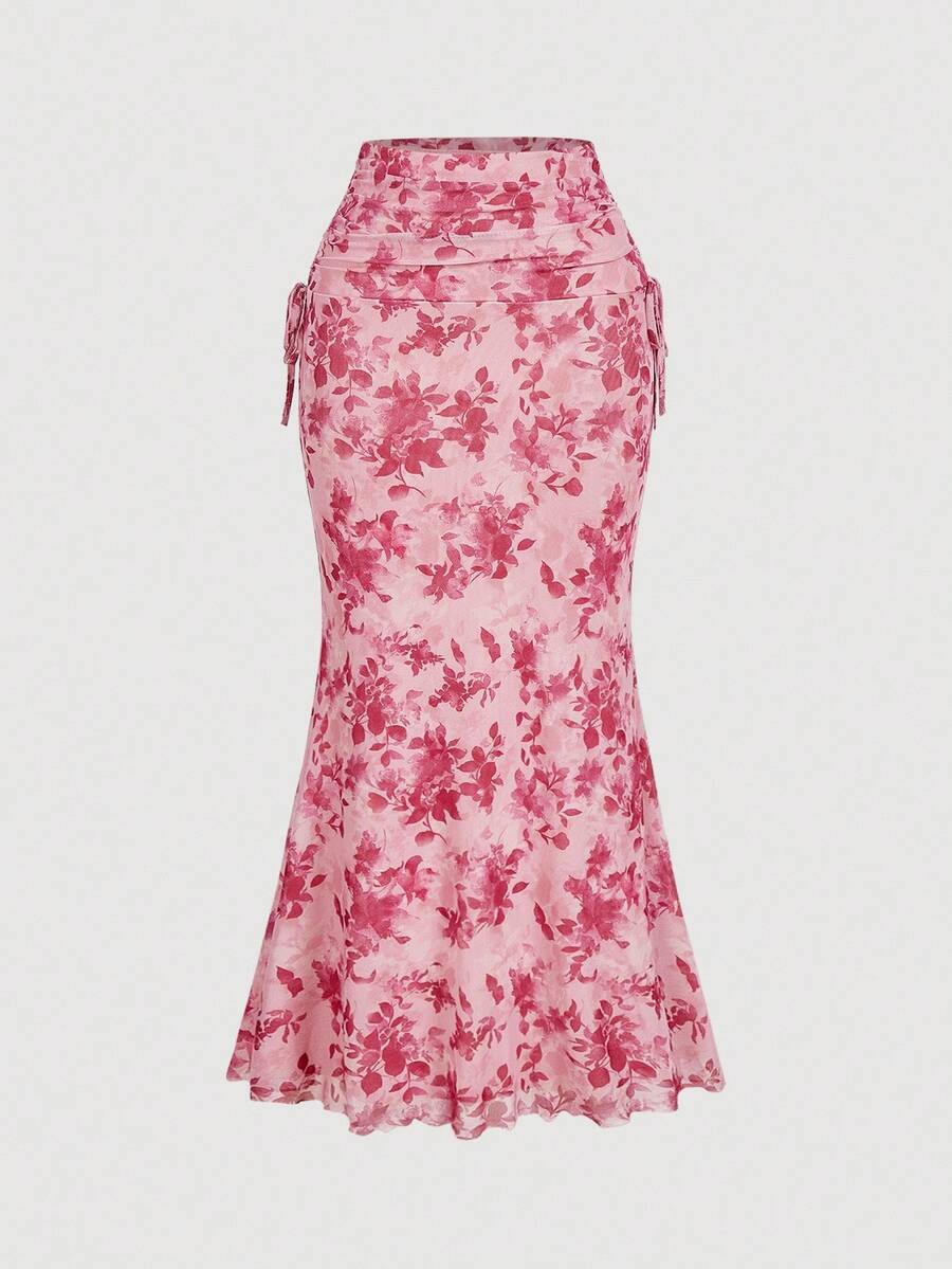 SHEIN MOD طقم توب بأكمام طويلة وتنورة ضيقة كاجوال