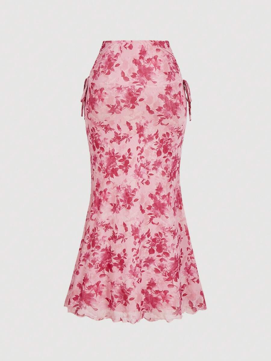 SHEIN MOD طقم توب بأكمام طويلة وتنورة ضيقة كاجوال