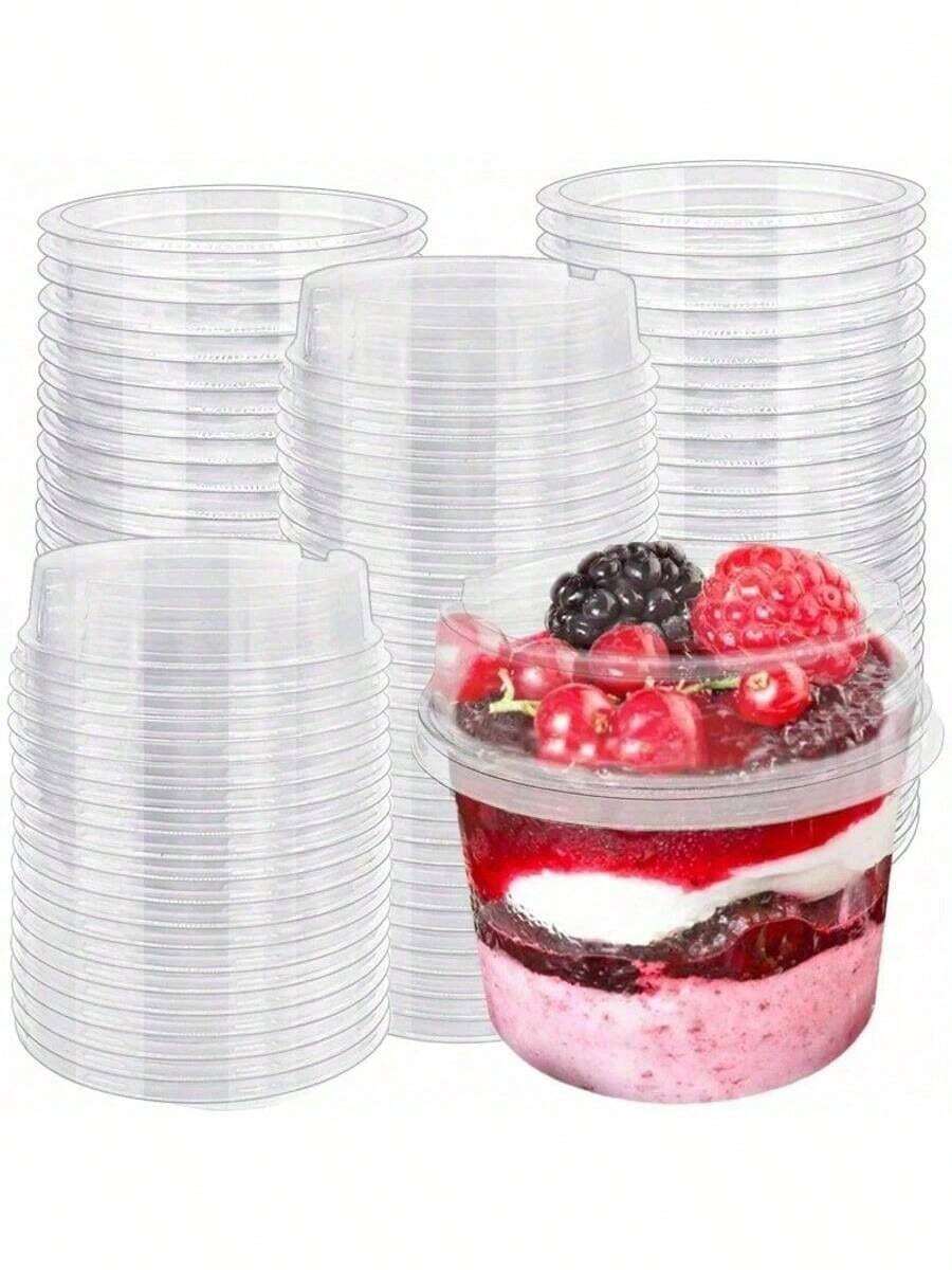 SHEIN أكواب كريمة مزدوجة صغيرة مع أغطية