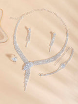 SHEIN مجموعة مجوهرات فاخرة من الكريستال اللامع