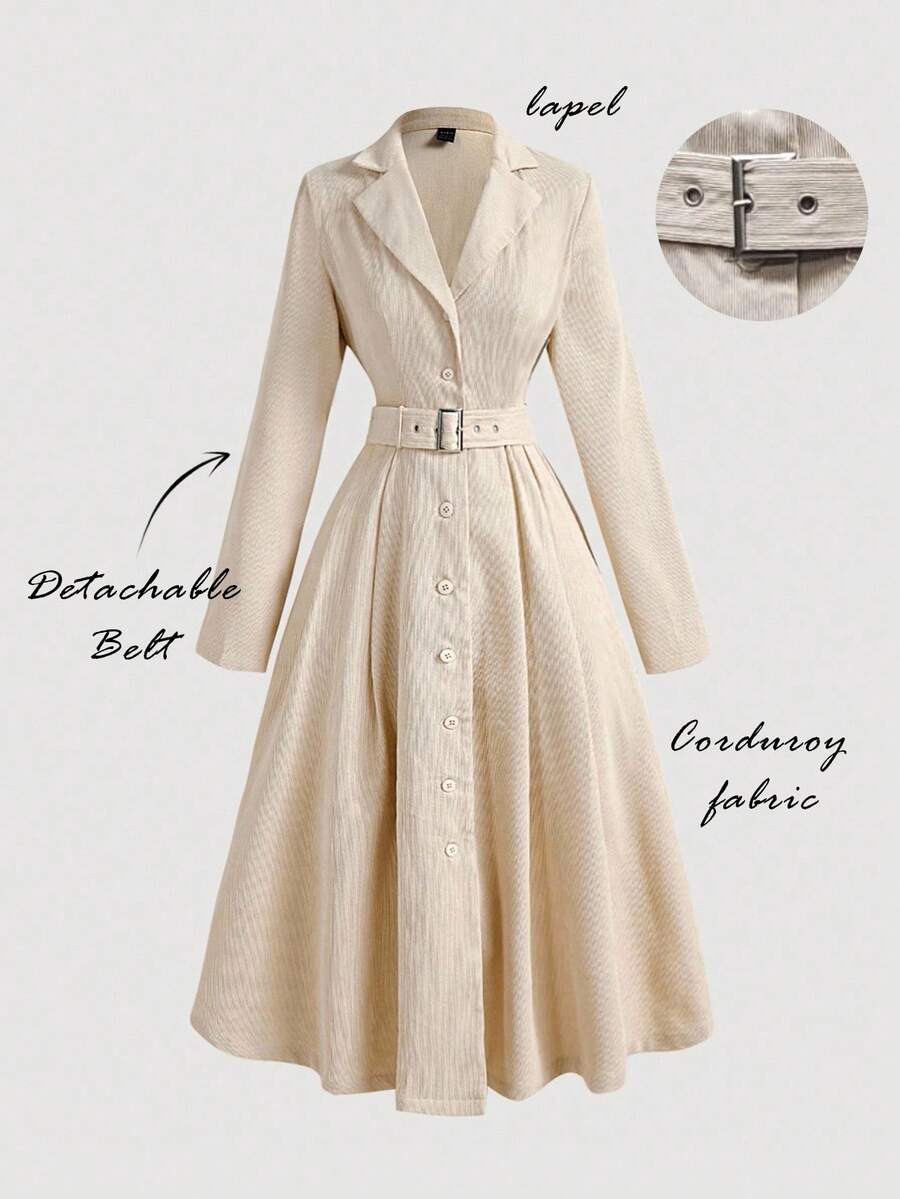 SHEIN MOD فستان نسائي كاجوال أنيق باللون المشمشي