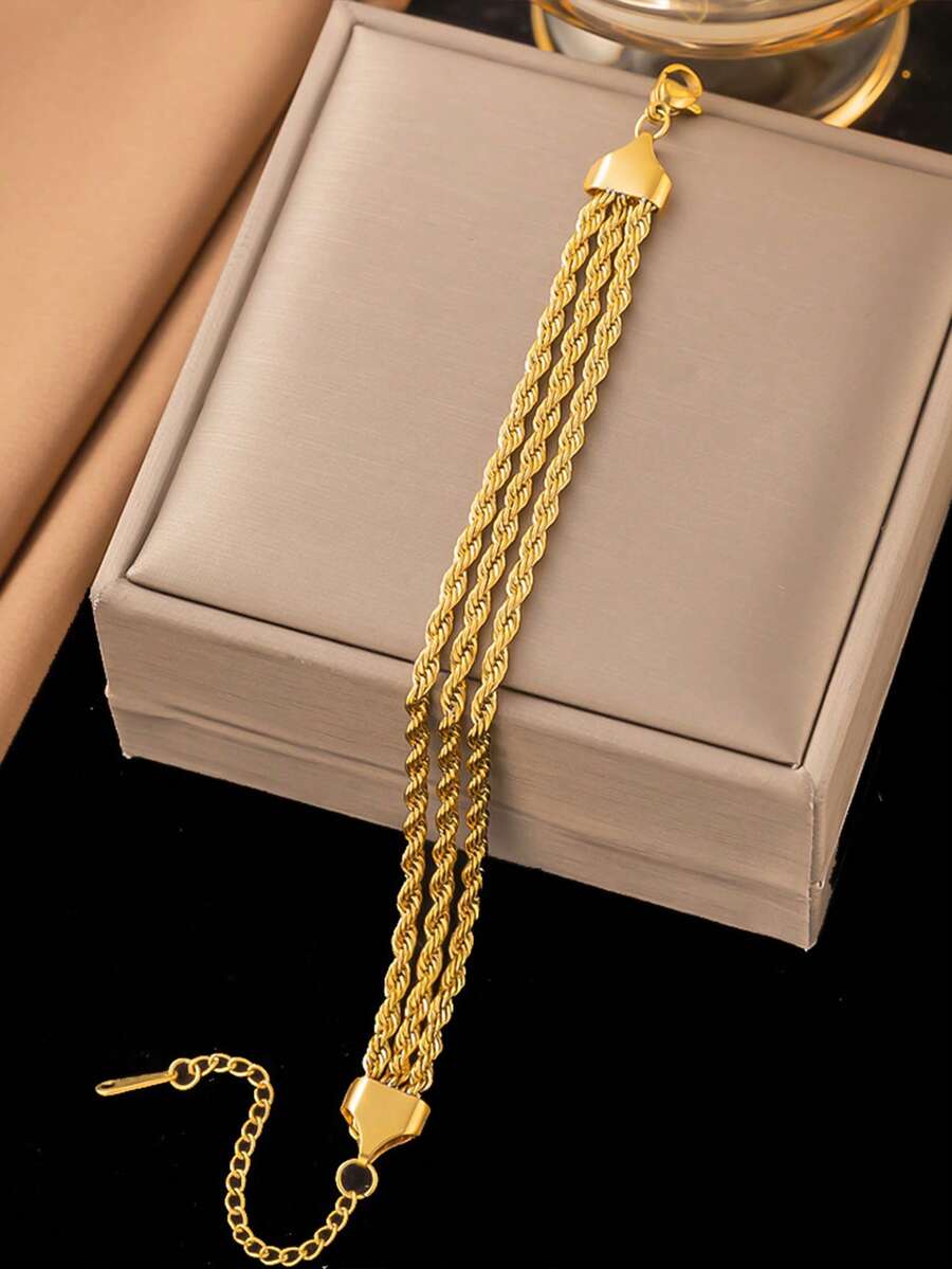 SHEIN سوار ستانلس ستيل عصري
