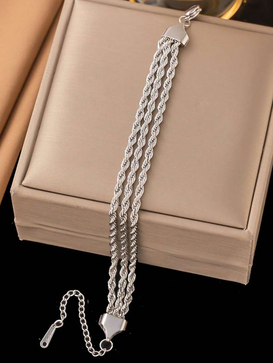 SHEIN سوار ستانلس ستيل عصري