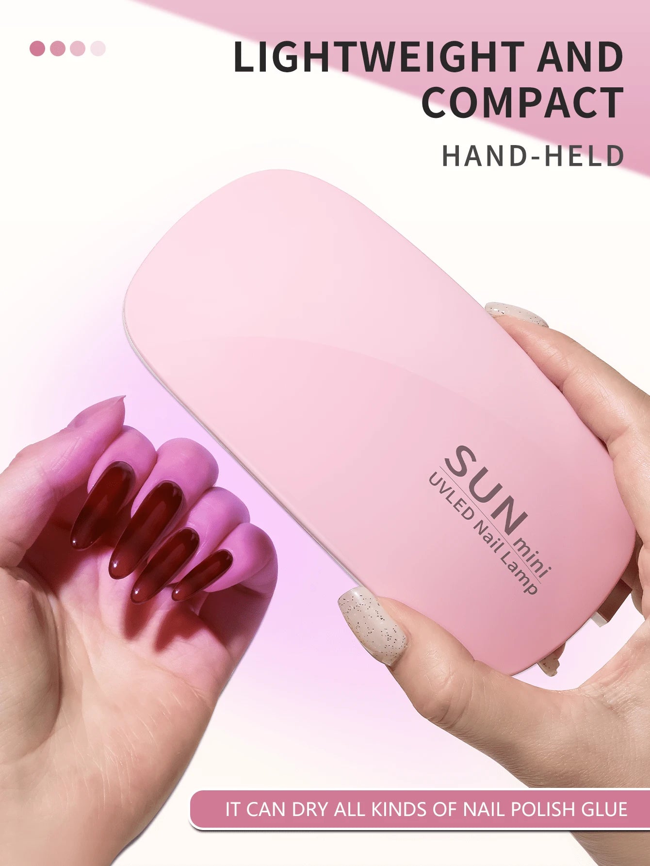 SHEIN XEIJAYI  مصباح لتجفيف جل الأظافر صغير وردي