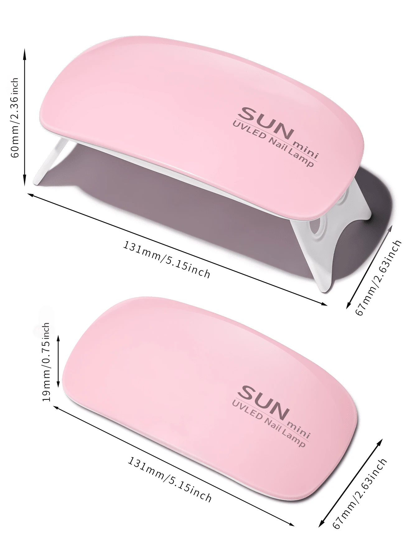 SHEIN XEIJAYI  مصباح لتجفيف جل الأظافر صغير وردي