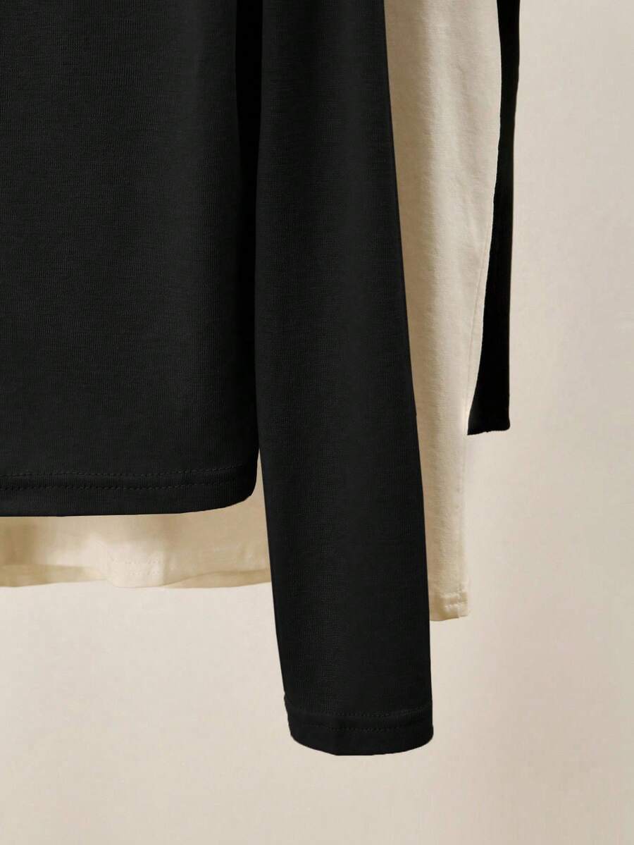 SHEIN INAWLY كارديجان أسود بأكمام طويلة وأزرار أمامية خفيف ومريح