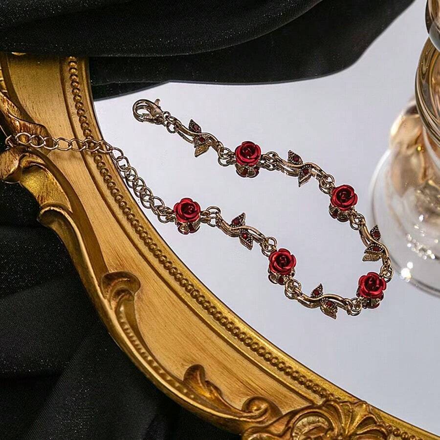 SHEIN طقم 3 قطع مطلي بالذهب الأحمر