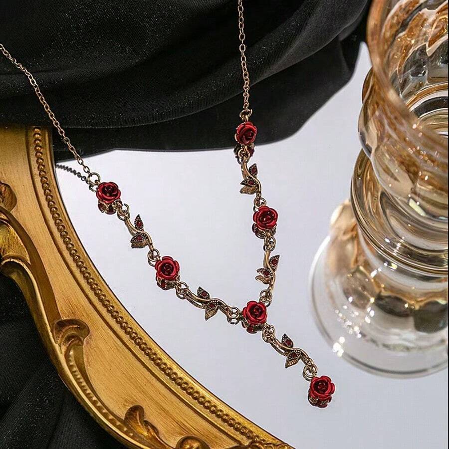 SHEIN طقم 3 قطع مطلي بالذهب الأحمر