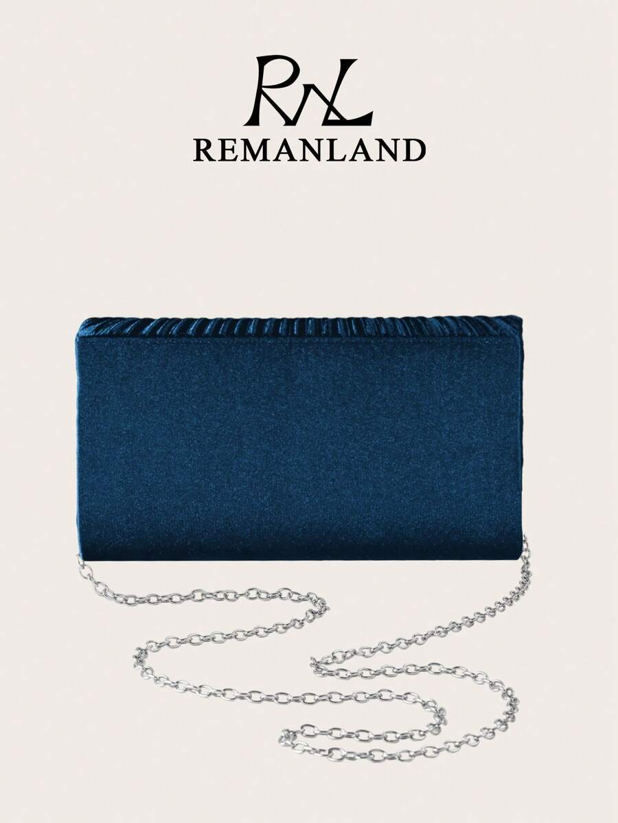 SHEIN REMANLAND حقيبة كلاتش صغيرة أنيقة بلون أزرق كحلي