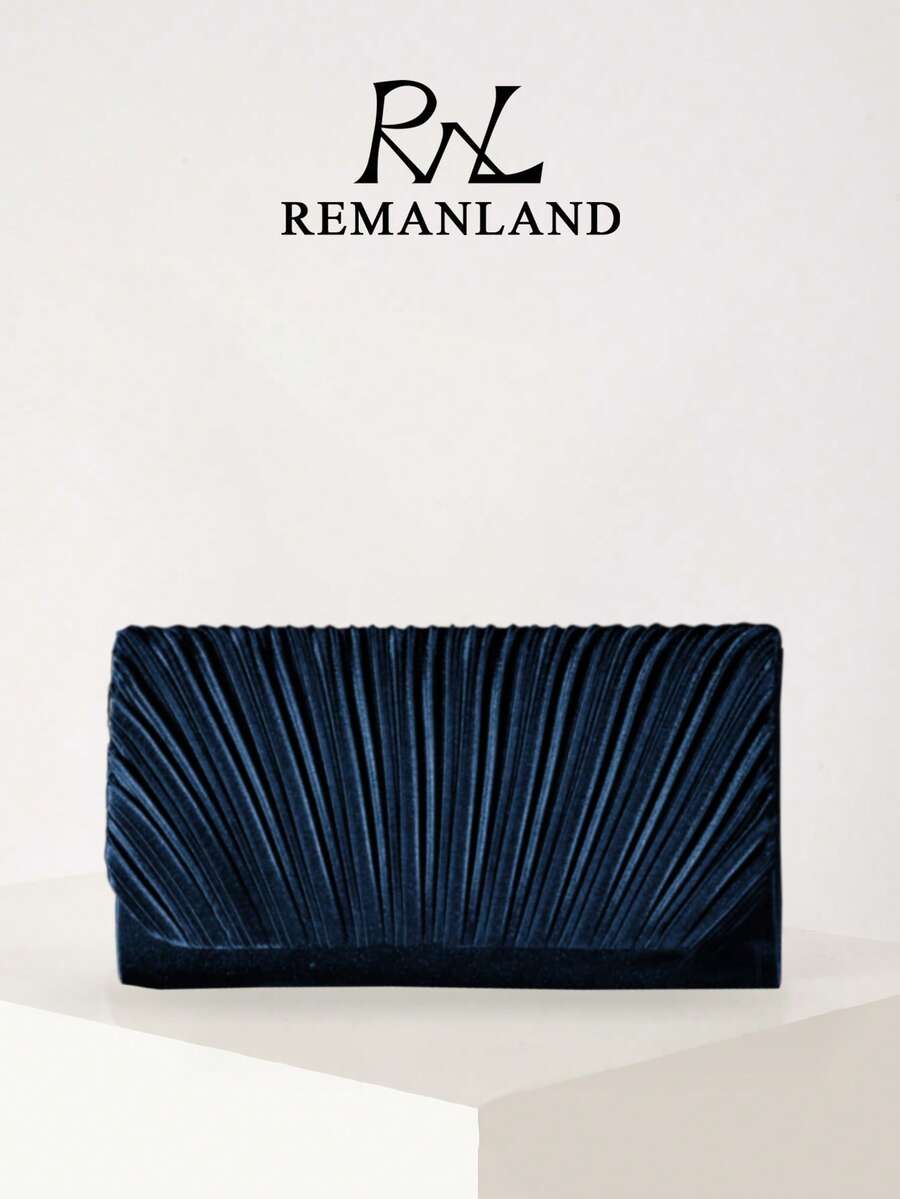 SHEIN REMANLAND حقيبة كلاتش صغيرة أنيقة بلون أزرق كحلي