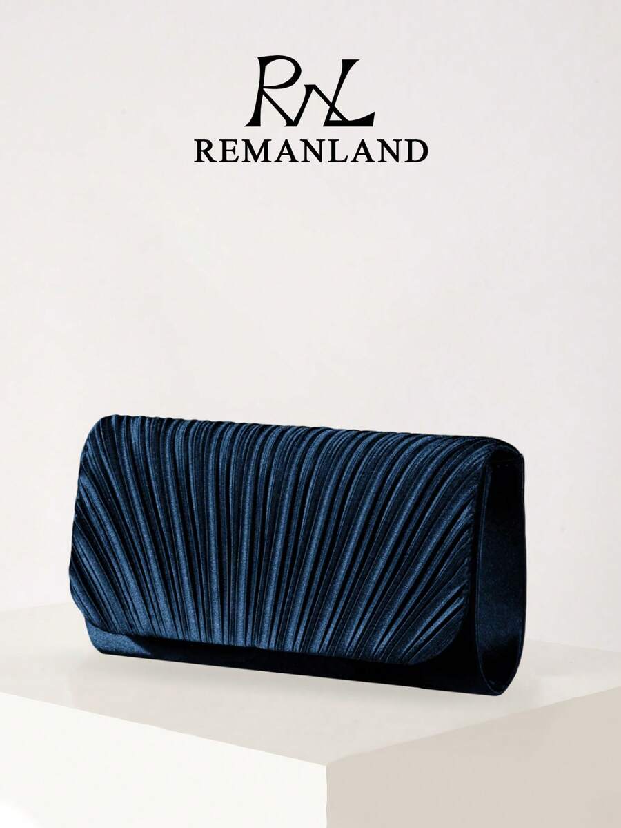 SHEIN REMANLAND حقيبة كلاتش صغيرة أنيقة بلون أزرق كحلي