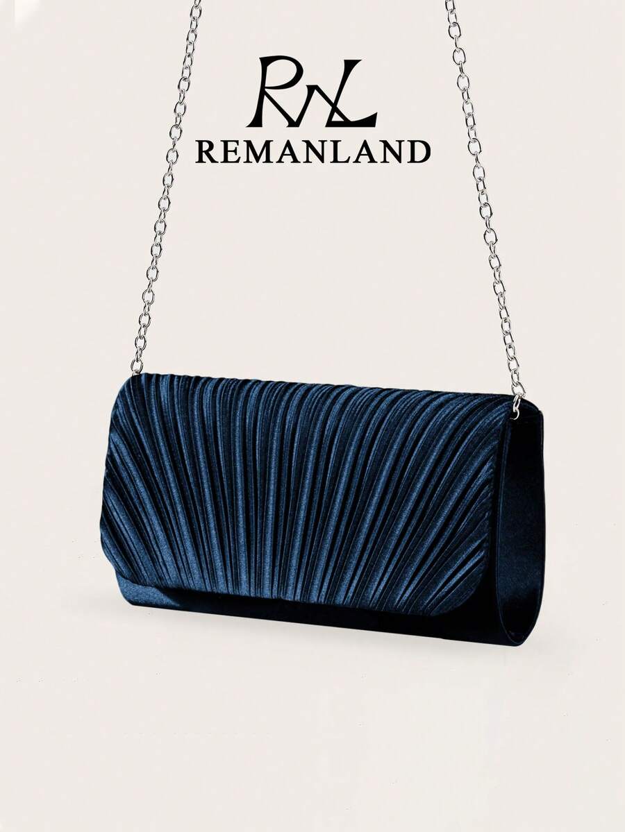 SHEIN REMANLAND حقيبة كلاتش صغيرة أنيقة بلون أزرق كحلي