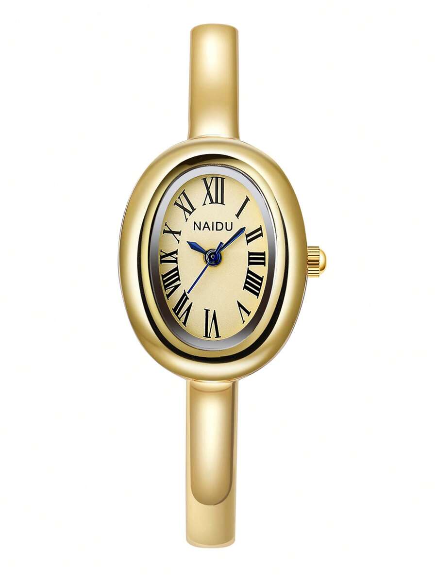 SHEIN ساعة نسائية ذهبية كوارتز بطراز عتيق