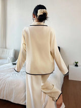 SHEIN Dream Adore بيجامة بأكمام طويلة وياقة ملونة