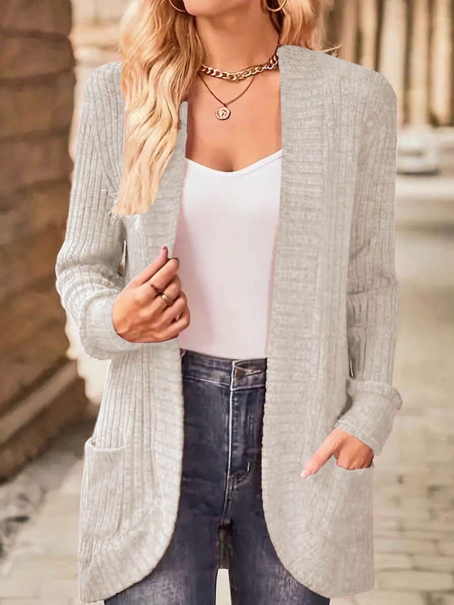 SHEIN Yunfilé معطف نسائي بجيوب جانبية