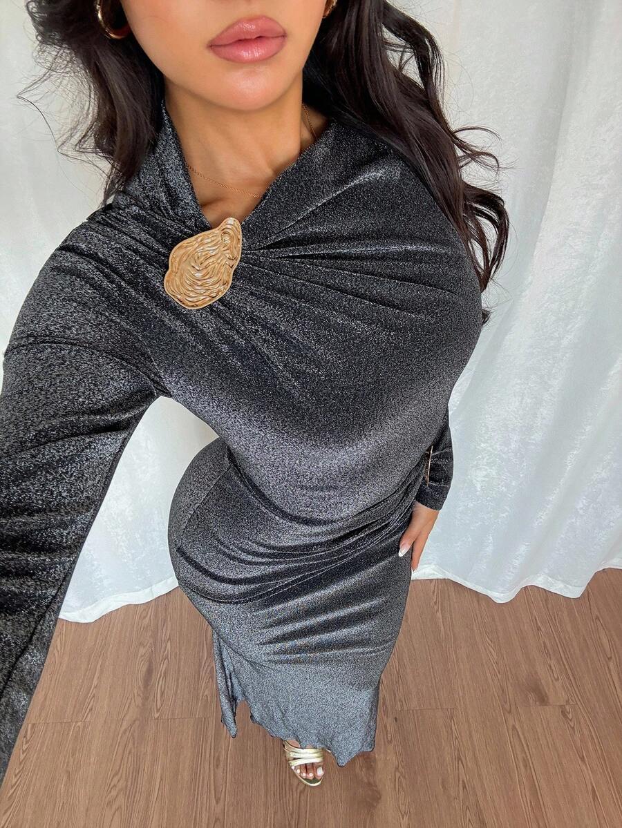 SHEIN Islaluna فستان نسائي بتصميم ضيق في الخصر