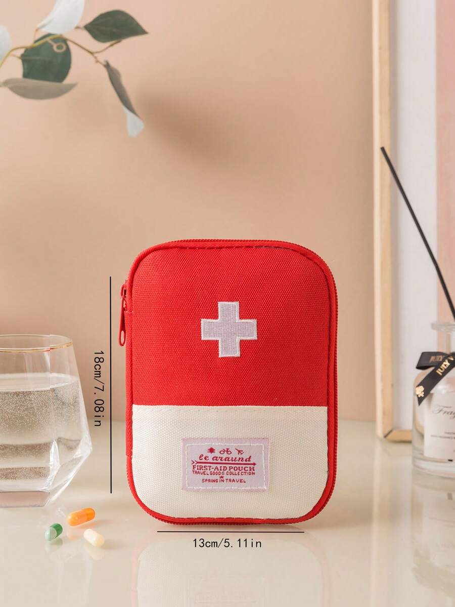 SHEIN حقيبة تخزين حمراء محمولة للسفر والعمل