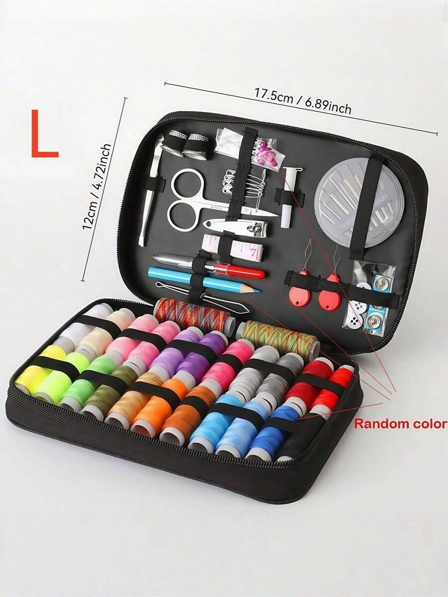 SHEIN طقم خياطة محمول 1 قطعة مع إبرة وخيط ولوازم يديوية