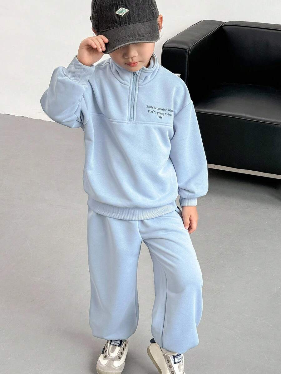 SHEIN Genkimix Kids طقم ملابس أولادي بلوزة كاجوال مطبوعة وبنطلون ضيق