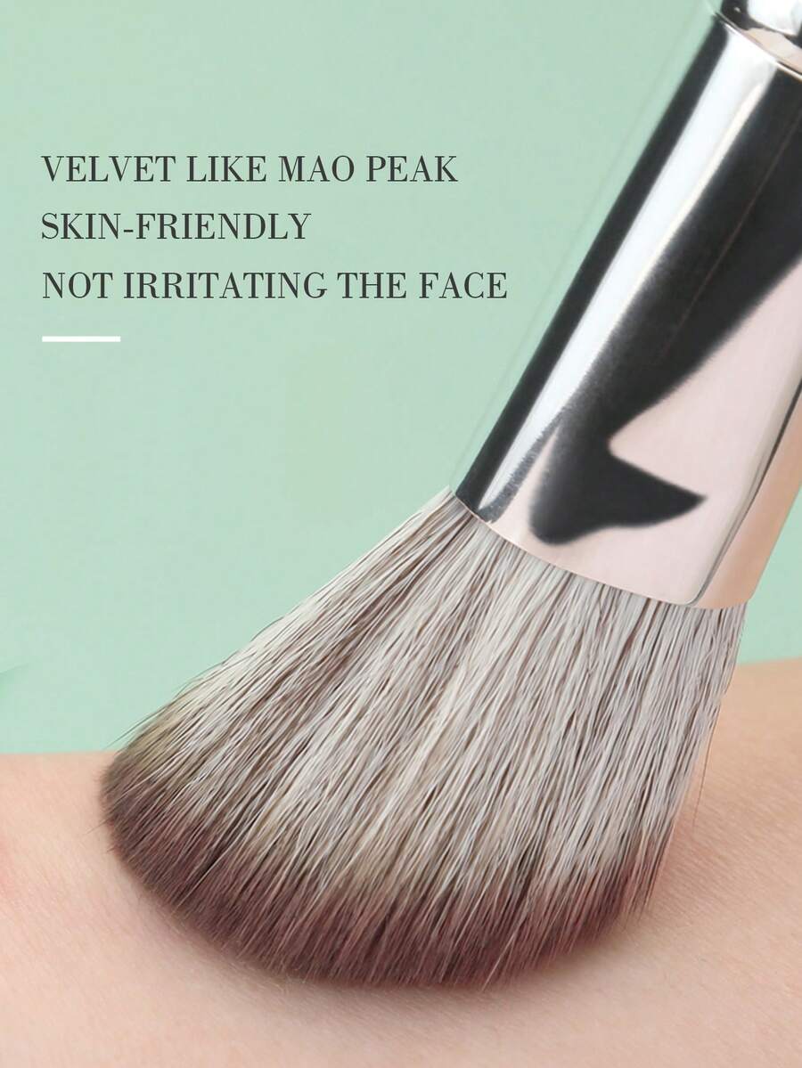 SHEIN mulynsie طقم 14 فرشاة مكياج فاخرة باللون الفضي بشعر نايلون آمن