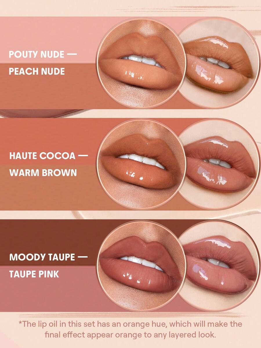 SHEGLAM  Pouty Nude مجموعة مكياج شفاه كاملة بتصميم 3 في 1