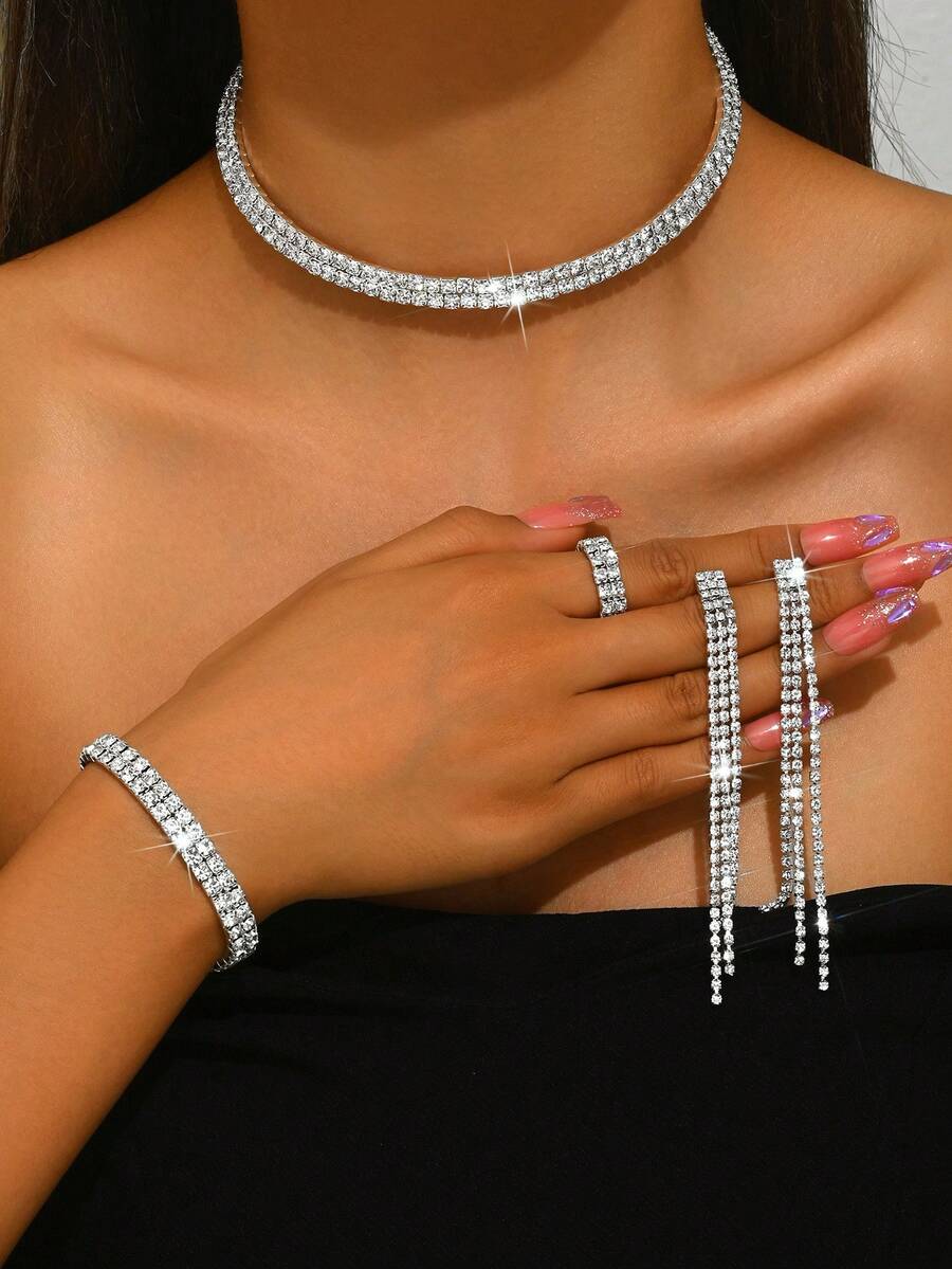 SHEIN مجموعة مجوهرات 4-5 قطع عتيقة