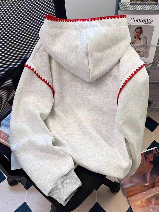 SHEIN INAWLY هودي ملون بسحاب بتصميم بسيط عصري