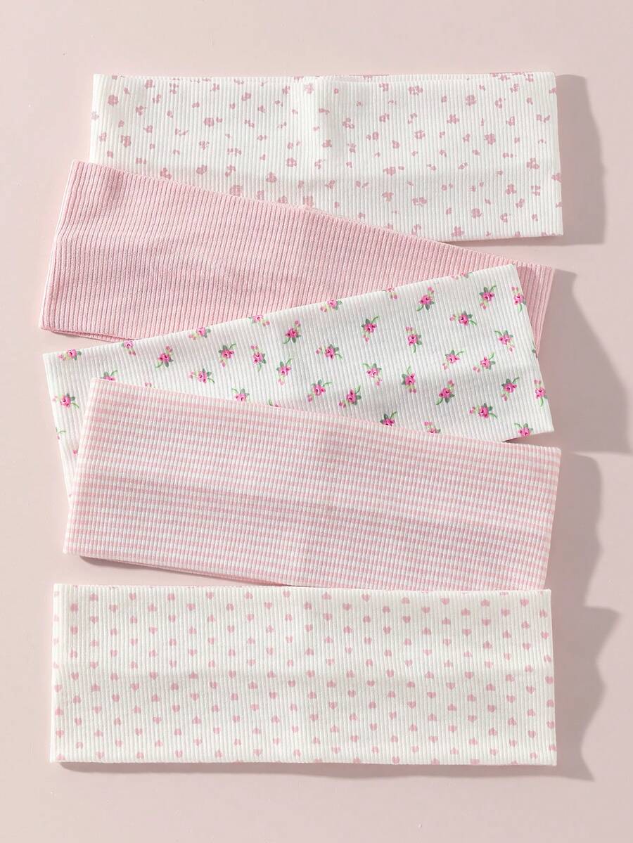 SHEIN طقم 5 قطع شريط رأس ناعم مضاد للانزلاق بأشكال مختلفة