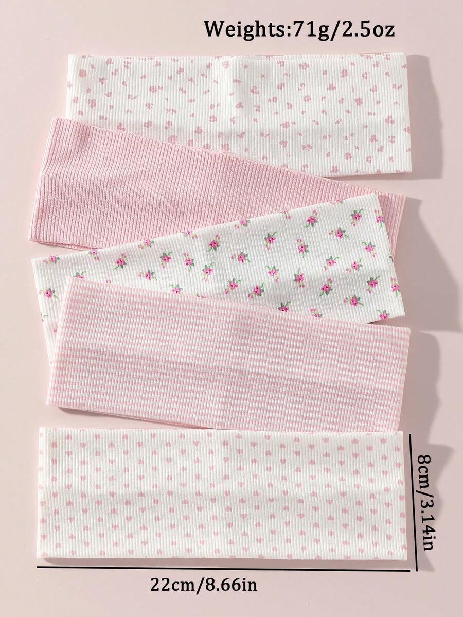 SHEIN طقم 5 قطع شريط رأس ناعم مضاد للانزلاق بأشكال مختلفة