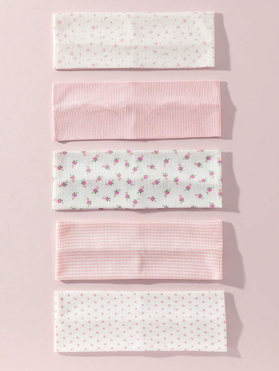 SHEIN طقم 5 قطع شريط رأس ناعم مضاد للانزلاق بأشكال مختلفة