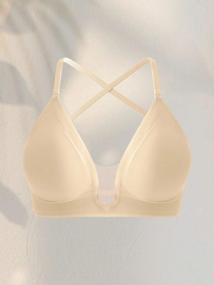 SHEIN Snug Zone صدرية بلون بيج بظهر مكشوف أربطة رفيعة